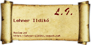 Lehner Ildikó névjegykártya